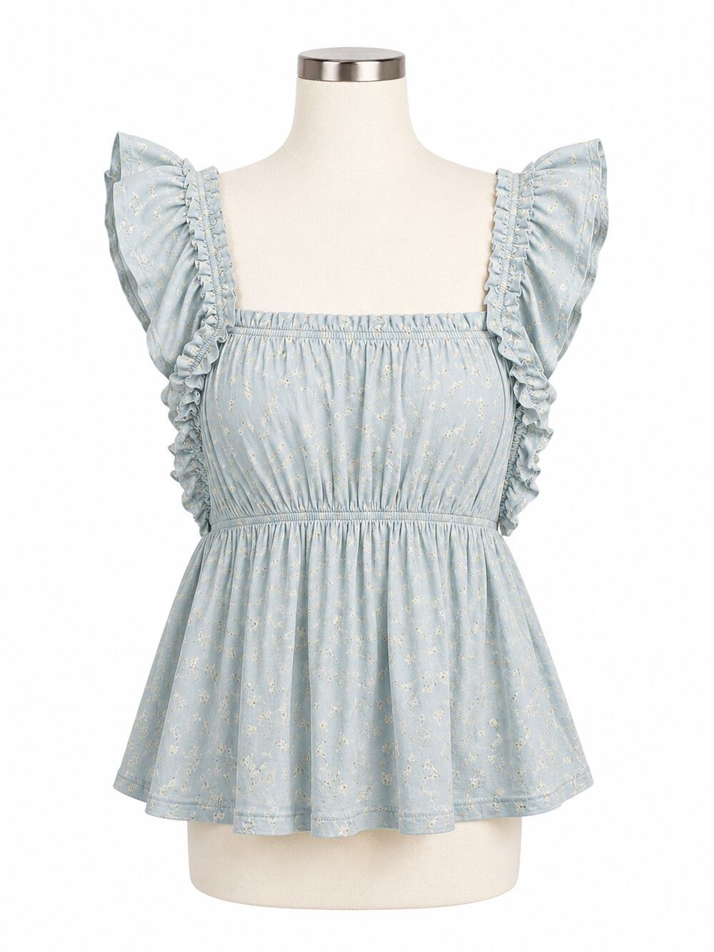 Melrose and Market Ruffle Floral Peplum Blouse – Size XL